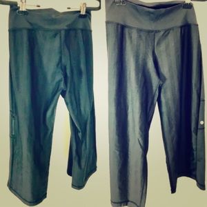 Lululemon Mute Stripe Pants Size 10 Crop Wide Leg